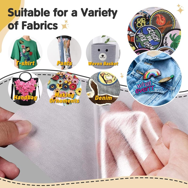 Iffitya Iron On Adhesive Sheets 20PCS, Heavy Weight Double-Sided Heat Melt Fabric Glue Sheet, A4 Size Fusible Adhesive Sheets, Press-on Patch Iron On Tape, Fusible Interfacing for Sewing, Heat and Bond - Image 2